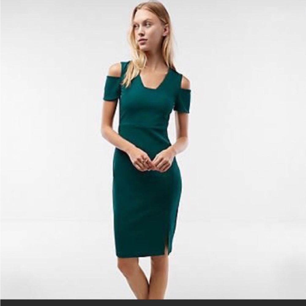 Express teal sheath dress